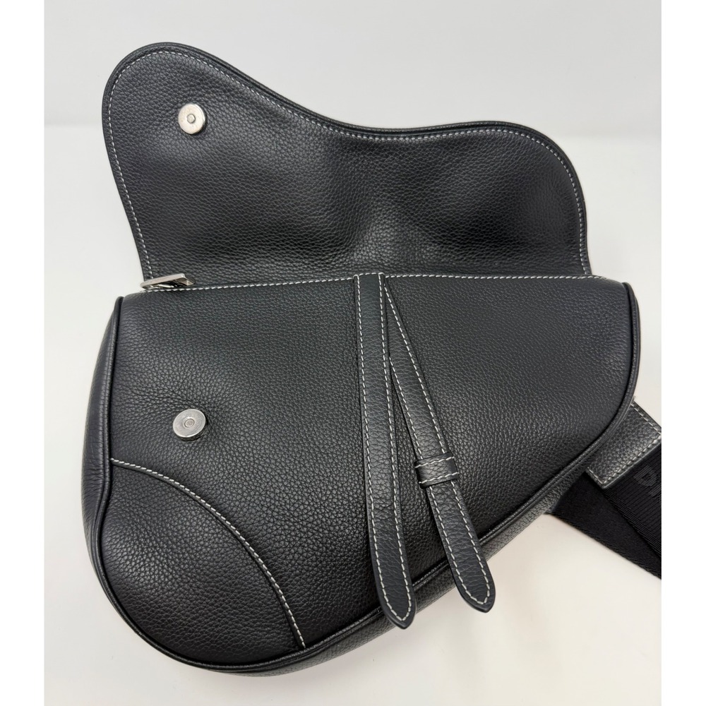 Dior x Shawn Stussy Saddle Crossbody Grained Leather Bag - Picture 3 of 10